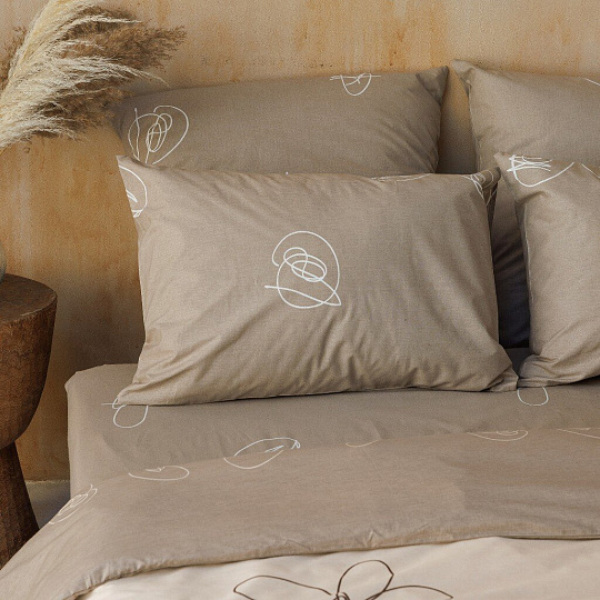 Постельное белье евро, простыня 220х240 см, 2 наволочки 70х70 см, пододеяльник 200х220 см, Волшебная ночь, ранфорс, Фиалка монмарта