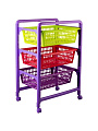 Полка для игрушек, пластик, 3 секции, 45х31.1х66.2 см, на колесах с выдвижными полками, в ассортименте, Полимербыт, С460 - фото 3