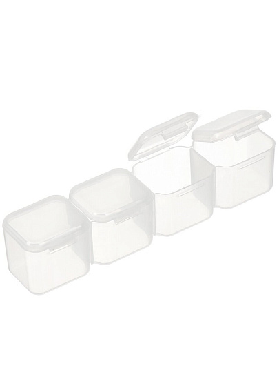 Контейнер для мелочей, пластик, 7 секций, по 4 ячейки, 17.5х11х2.5 см, прозрачный, К-28