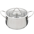 Кастрюля нержавеющая сталь, 5 л, крышка стекло, Daniks, Премиум, SD-A8-22, индукция