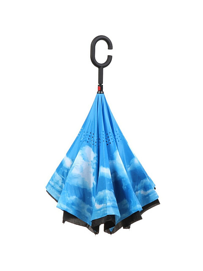 Зонт автомат, трость, 8 спиц, 58 см, Облака, полиэстер, Y9-288
