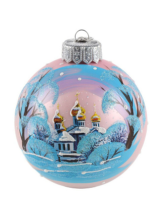 Елочный шар Пейзаж морозный-1, 10 см, в подарочной упаковке, КУ-100-234086/1