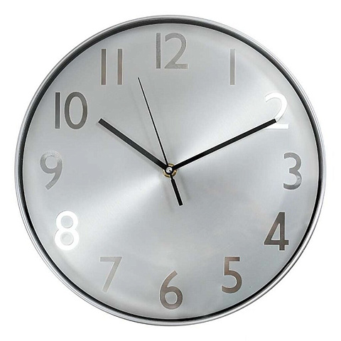 Часы настенные, 29.3х29.3х5 см, круглые, пластик, серые, KSQMF1207