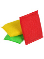 Губка для посуды 3 шт, Светофор, поролон, абразивная фибра, Аквамаг, МГП-001, разноцветная - фото 5