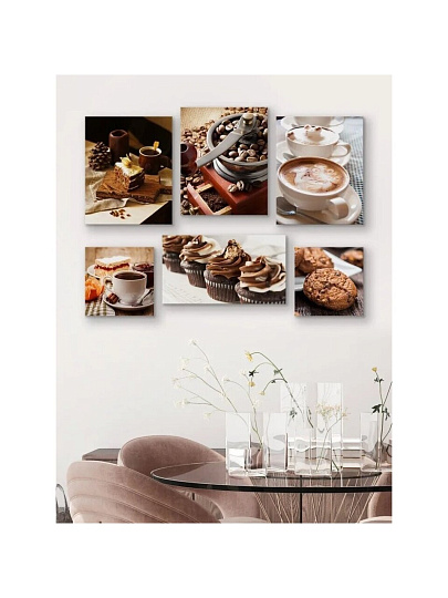 Картина комплект, основа ПВХ, 114х77 см, 6 модулей, S-0737