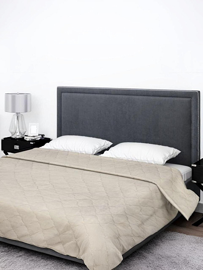 Покрывало евро, 200х210 см, 100% полиэстер, микрофибра, двухстороннее, Бояртекс, слоновая кость