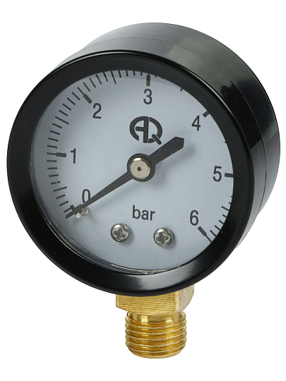 Манометр 1/4"хдиаметр 50 мм, нижний, 6 бар, AquaLink