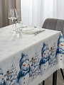 Скатерть 150х180 см, 100% полиэстер, Снеговик, белая, A170023 - фото 2