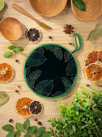 Подставка под горячее, керамика, 16 см, зеленая, Emerald, Y4-7364