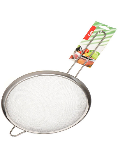 Сито металл, 22 см, с ободком и ручкой, Y4-3068