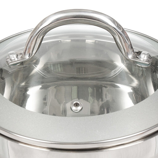 Набор посуды нержавеющая сталь, 6 предметов, кастрюли 1.8,2.6,4.3/4.75 л, индукция, Daniks, Мадрид, SD-331