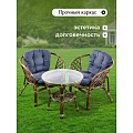 Мебель садовая Green Days, Мальдивы мини, кофейная, стол, 55х55х56 см, 2 стула, подушка серо-голубая, 110 кг, IND13WG - фото 25