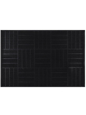 Коврик придверный, 40х60 см, прямоугольный, ПВХ, латексная пропитка, черный, Паркет, 92256
