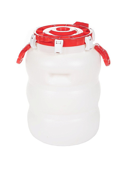 Бочка пластик, пищевая, 30 л, круглая, с ручками, с широким горлом, повышенной прочности, Радиан