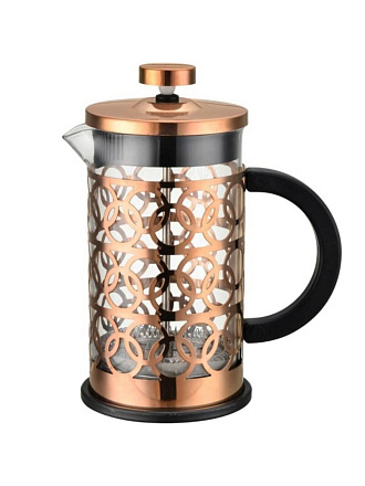 Френч-пресс 0.6 л, стекло, нержавеющая сталь, Mallony, Bronzo, 950154