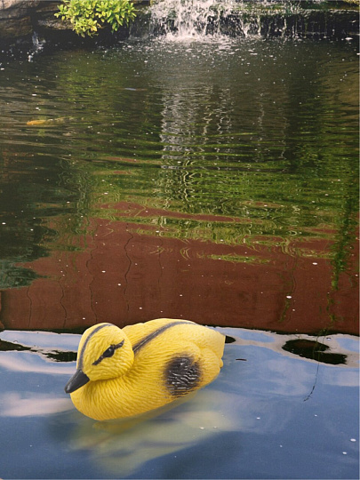 Садовый декор Утенок, 13х7 см, пластик, для водоема, 002532