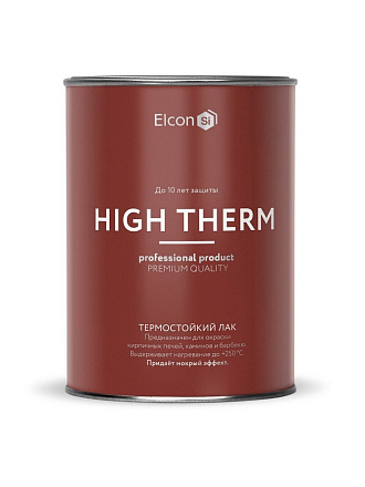 Лак Elcon, High Therm, 00-00002950, бесцветный, для внутренних и наружных работ, 1 л