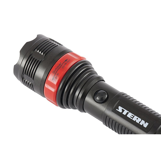 Фонарь бытовой, пластиковый корпус, 3 Вт LED, зум, 3 режима 100%-50%-строб, 3хААА, Stern, 90572