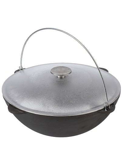 Казан чугун, 12 л, с крышкой, с дужкой, Гардарика, 1612-6