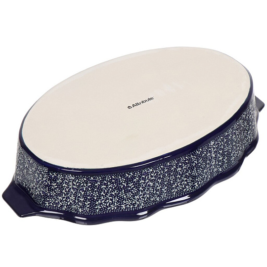 Форма для запекания керамика, 24х39 см, 7.64 л, овальная, зеленая, Attribute, Eclipse blue, ABK106-SRT-B