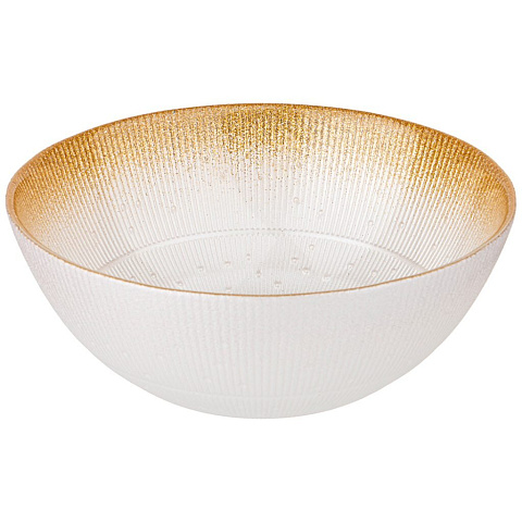 Салатник стекло, круглый, 15 см, Glamour Gold, Akcam, 339-237