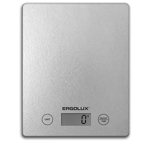 Весы кухонные до 5 кг, серые металлик, 195*142 мм Ergolux ELX-SK02-С03