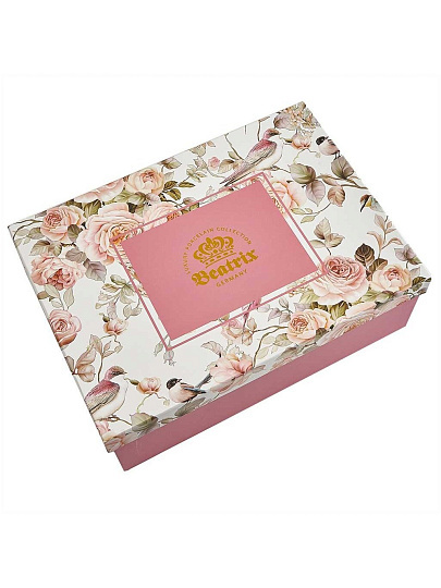 Набор чайный керамика, 12 предметов, на 6 персон, 200 мл, Beatrix, Птички, МЛ107P/6, подарочная упаковка