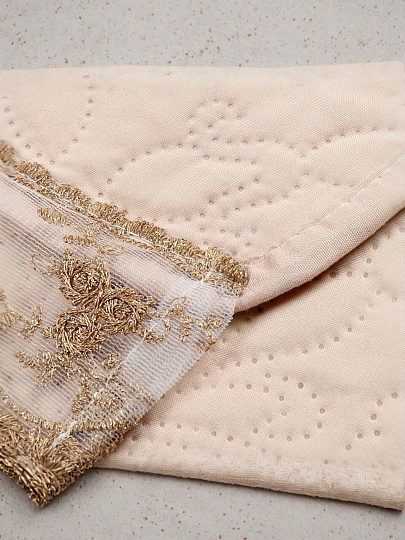 Покрывало евро, 240х220 см, 100% полиэстер, стеганое, Silvano, Ультрасоник Вивьен, кофе с молоком