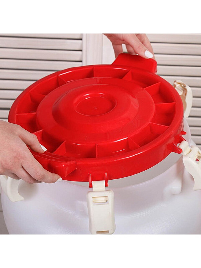 Бочка пластик, пищевая, 30 л, круглая, с ручками, с широким горлом, повышенной прочности, Радиан