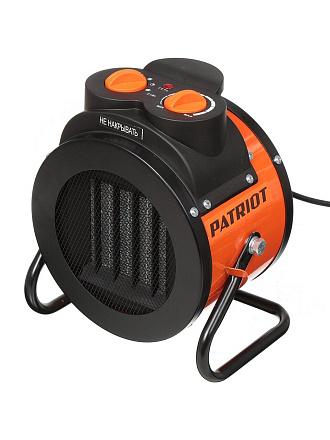 Пушка тепловая электрическая, Patriot, 2 кВт, 160 м³/ч, керамический элемент, 2 режима, круглая, 633307206