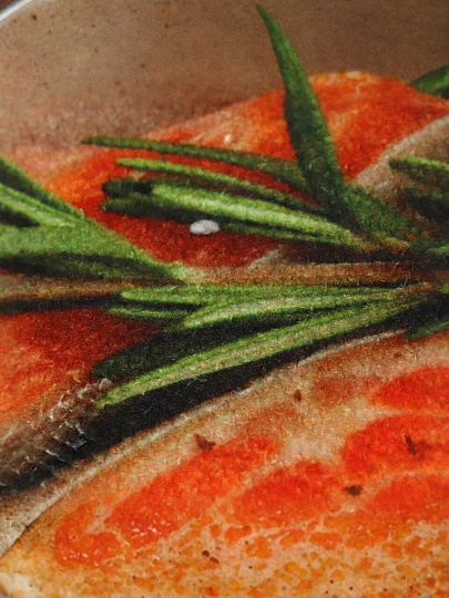 Полотенце кухонное 40х60 см, 100% полиэстер, Стейки из лосося, Китай, Y9-185