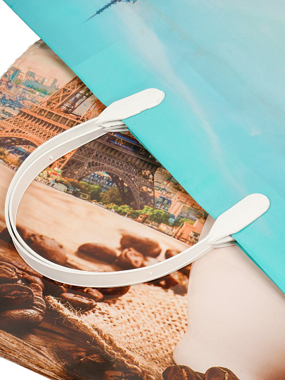 Пакет 40х44 см, 100 мкм, с пластиковыми ручками, Ароматное утро, Фотопечать, н00179181