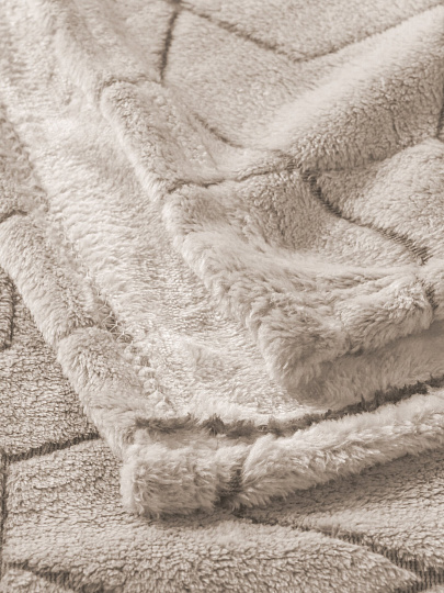 Плед 200х240 см, микрофибра, 100%пэ, 280г, Silvano, Геометрия, серо-бежевый