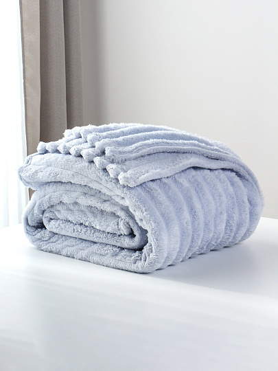 Плед 2-спальный, 180х220 см, велсофт, 100% полиэстер, Silvano, №57, серебро