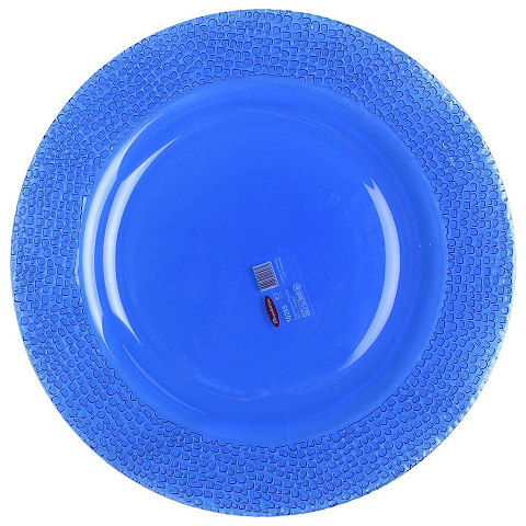 Тарелка обеденная, стекло, 21 см, круглая, Mosaic Blue, Pasabahce, 10301SLBM