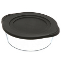 Кастрюля для запекания стекло, 2 л, круглая, с крышкой, серая, Borcam, 59001GREY - фото 3