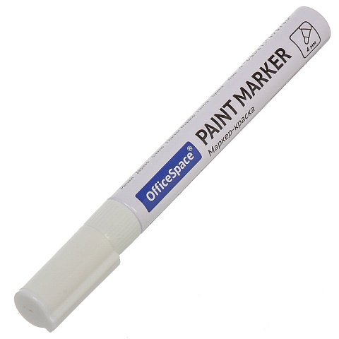 Маркер-краска нитро-основа, 1-4 мм, белый, OfficeSpace, PM_51070