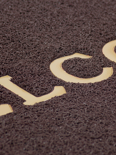 Коврик придверный, 50х80 см, прямоугольный, резина, коричневый, Spongy Welcome, Sunstep, 38-442