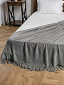 Плед 1.5-спальный, 127х170 см, вязаный, 100% полиэстер, Silvano, Теплые объятия, серый, однотонный, A120042 - фото 3