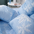 Постельное белье евро, простыня 220х240 см, 2 наволочки 70х70 см, пододеяльник 200х220 см, Ночь нежна, поплин, Снежный кристалл 9816-1+9811 - фото 2