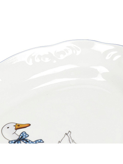 Блюдо фарфор, овальное, 31.5 см, белое, Надежда Гуси, Добрушский фарфоровый завод, 9С1654/1Ф34