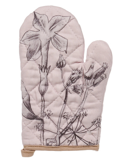 Прихватка-варежка, 26х18 см, 100% хлопок, полевые цветы, Узб-н