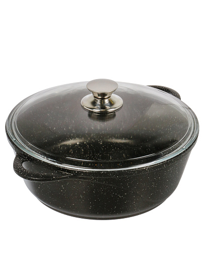 Жаровня алюминий, 26 см, 3.5 л, антипригарное покрытие, Горница, Гранит, ж7126аг, с крышкой