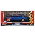 Машина детская Технопарк, Lada 2107, 17 см, инерционная, со светом и звуком, металл, пластик, VAZ-2107-B, синяя