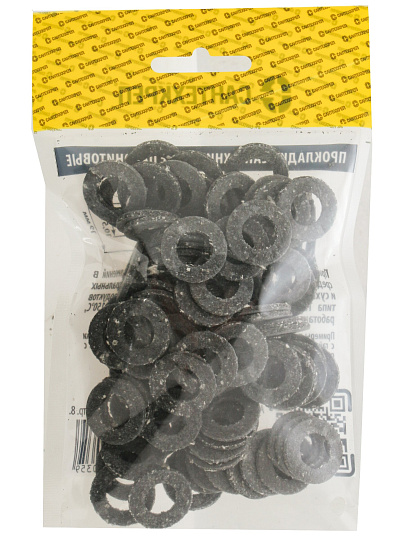 Прокладка уплотнительная 100 шт, 1/2'', 10.5х19 мм, паронит, СантехКреп, 2.9.3.Ф