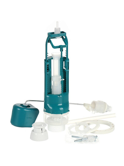 Арматура для бачка унитаза боковая, 1/2&quot;, кнопочная, белая, Инкоэр, СБкпм-Бм-Б-В Р