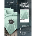 Постельное белье 2-спальное, простыня 200х220 см, 2 наволочки 50х70 см, пододеяльник 175х215 см, Майская ночь, страйп-полисатин, мятное, Однотонное - фото 3