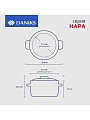 Кастрюля нержавеющая сталь, 3.9 л, крышка стекло, Daniks, Нара, GS-01413HY-20CA-2, серебристая, индукция - фото 2