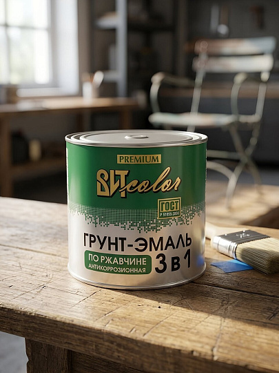 Грунт-эмаль ВИТ, по ржавчине, алкидная, черная, 1.8 кг