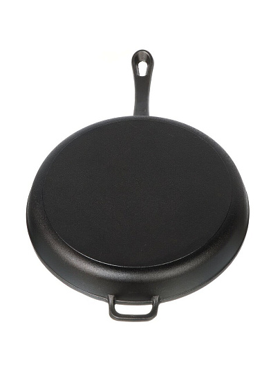 Сковорода чугун, 28 см, Гардарика, литая ручка, с ушком, индукция, 00128